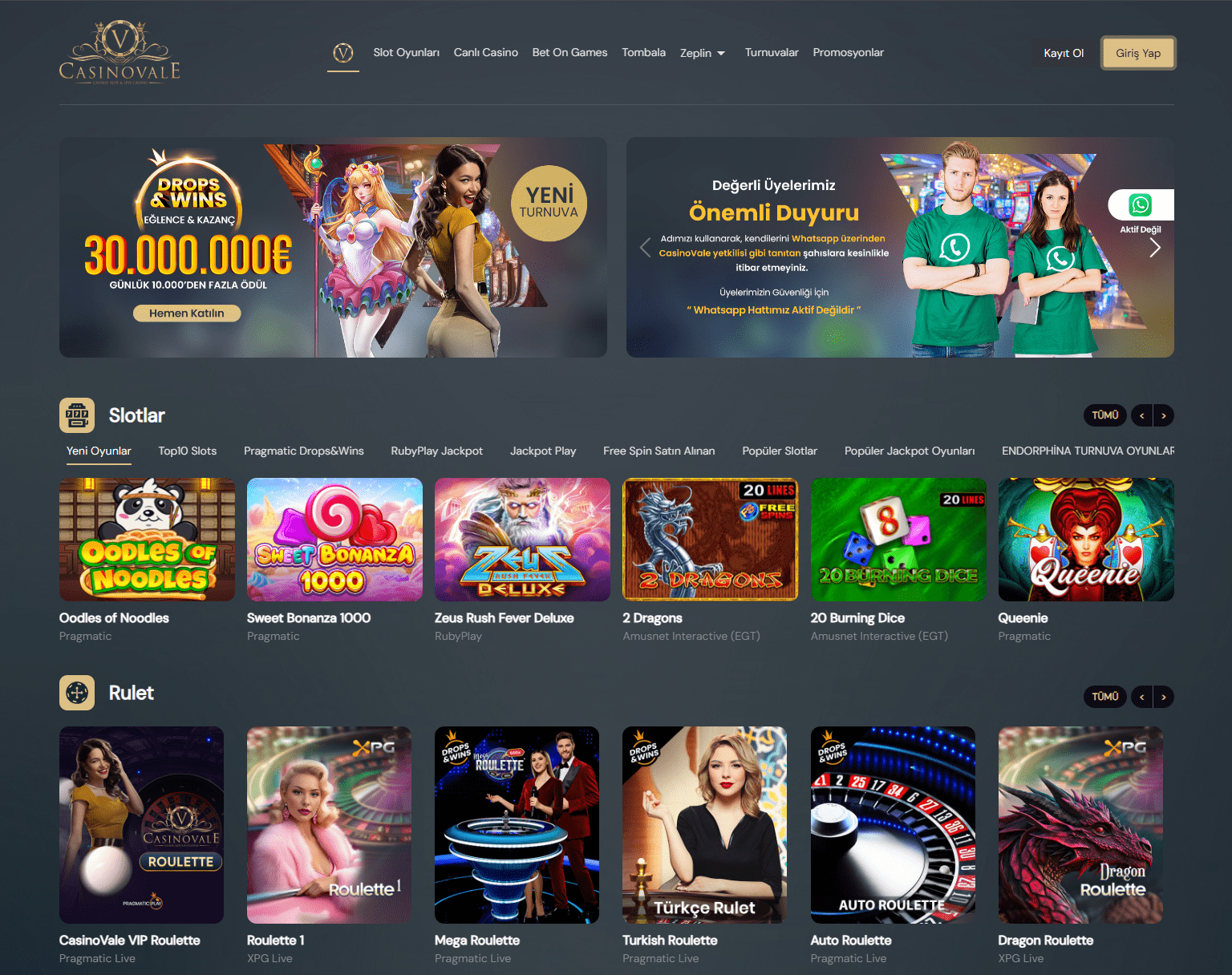 casinovale yeni adres